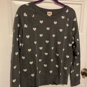Grey & white heart sweatshirt
